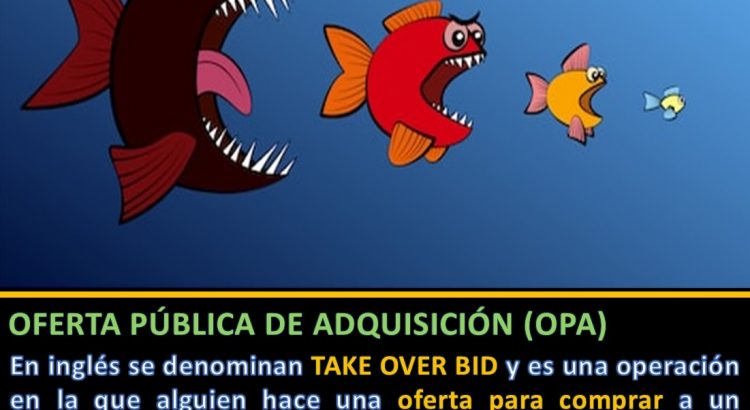 Oferta publica de adquisición de acciones OPA pez grande comiendo pez chico